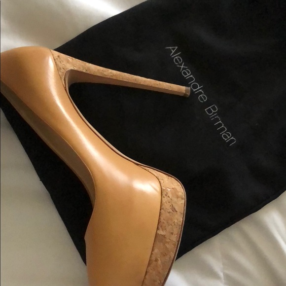 Alexandre Birman Honey Natural Leather Cork Heel - Picture 3 of 3